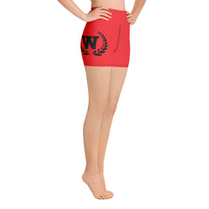 Logo Red Yoga Shorts
